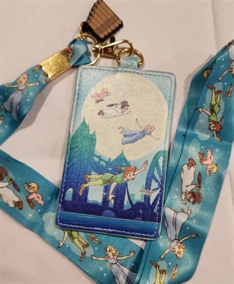 Loungefly Disney Peter Pan You Can Fly Sparkle Lanyard Id Holder New