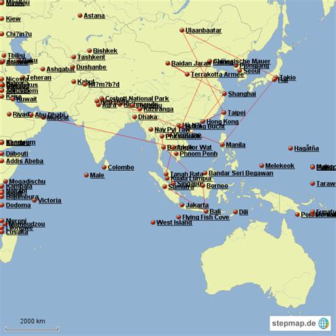 Stepmap Rundreise Asien Landkarte F R Asien