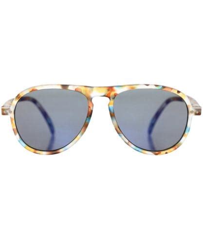 Tortoiseshell Aviator Sunglasses Blue Lens