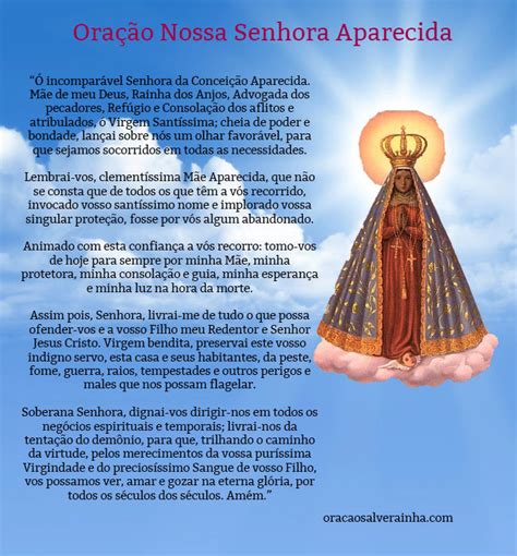 Ora O De Nossa Senhora Aparecida O Pedido De Gra A