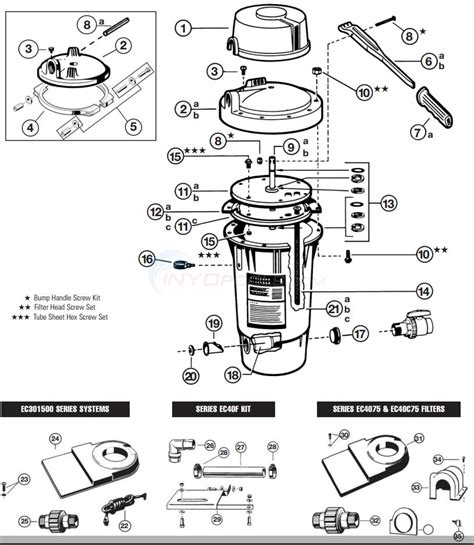 Hayward Perflex D E Filters Ec 30 Ec 40 And Ec 40ac Parts