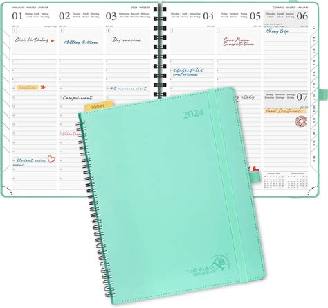 Poprun Agenda Semainier X Cm Planner Vertical Mois