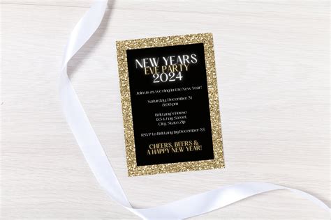 New Years Eve Party Invite, 2024 NYE Party, Editable New Years Eve ...