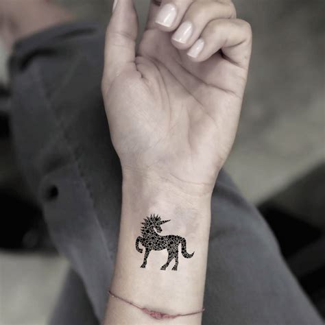 Dotted Unicorn Temporary Tattoo Sticker - OhMyTat