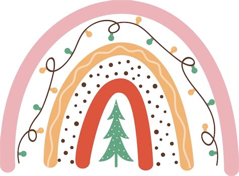 Premium Vector Boho Christmas Rainbow Svg Design