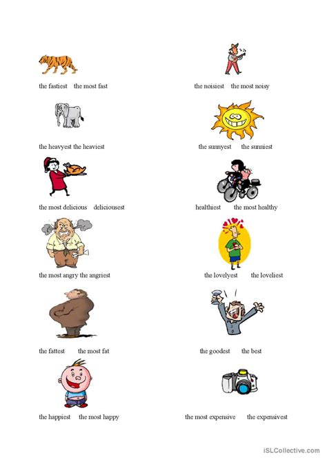 Comparatives And Superlatives Genera English Esl Worksheets Pdf And Doc