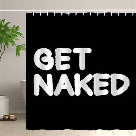 Amazon Hongma Black And White Shower Curtain Get Naked Shower