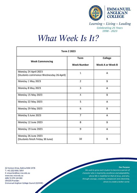 What Week Is Itterm 2 Emmanuel Anglican College