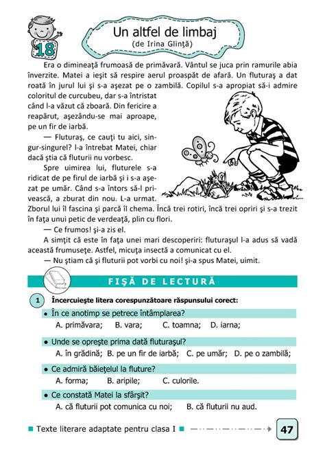 Clasa I Lecturi şi Fişe De Lectură Clasa I Carpeta Del Profesor