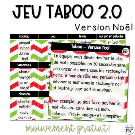 Jeu Taboo Version No L