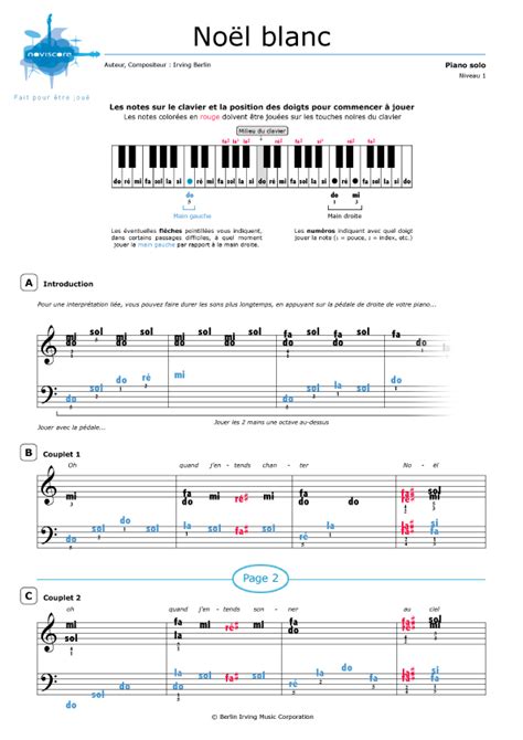 Partition Piano Noel Facile