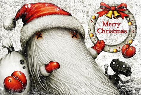 Download Merry Christmas Santa Hat Holiday Christmas Hd Wallpaper