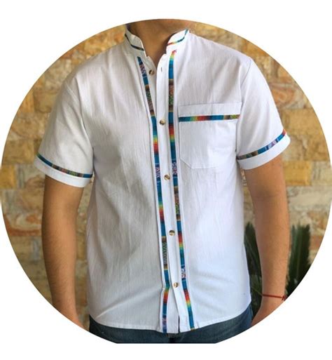 Guayabera Camisa Bordada Mexicana Para Hombre Modelo Fernandito