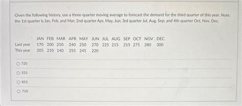 Solved Glven The Following History Use A Three Quarter Chegg