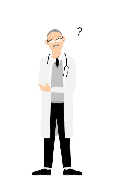 Premium Vector Pose Set Of Senior Male Doctor In White Coat