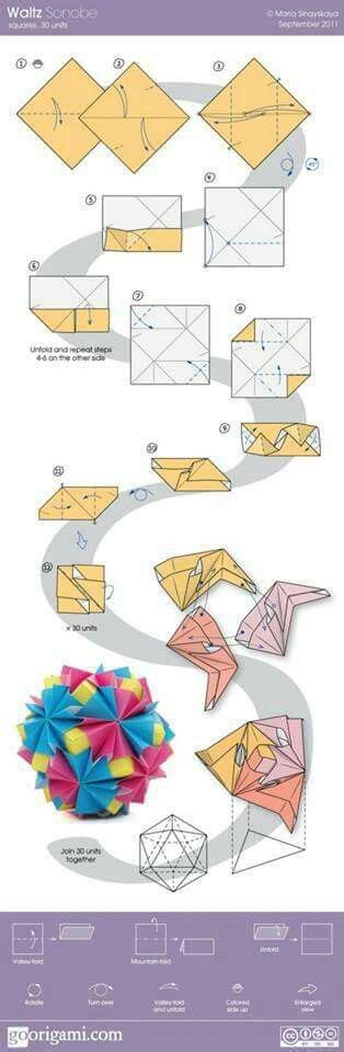 Beautiful Kusudama Origami Diagrams Origami Patterns Origami Ball