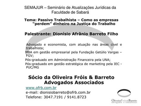 PPT SEMAJUR Seminário de Atualizações Jurídicas da Faculdade de