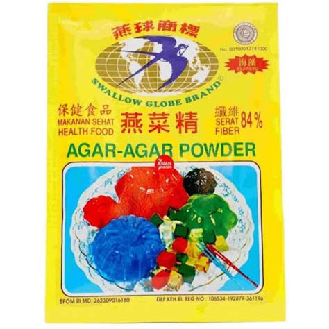 Jual Swallow Globe Brand Powder Tepung Agar Agar Warna Putih Dus Isi