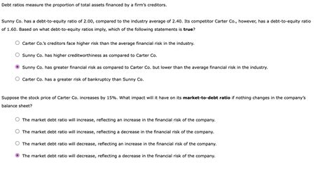 Answered Debt Ratios Measure The Proportion Of… Bartleby