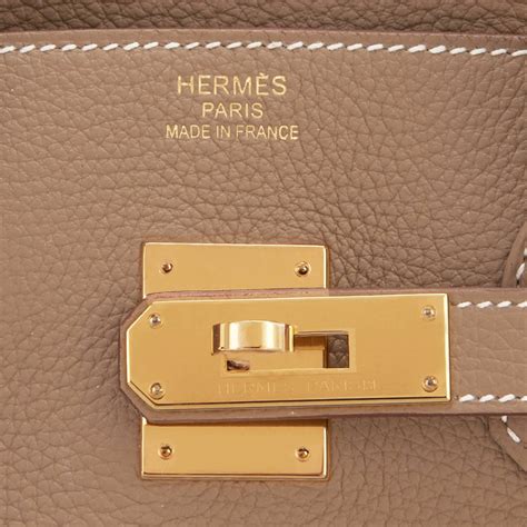 Hermes Etoupe Togo Cm Birkin Bag Taupe Gold Hardware Iconic For Sale