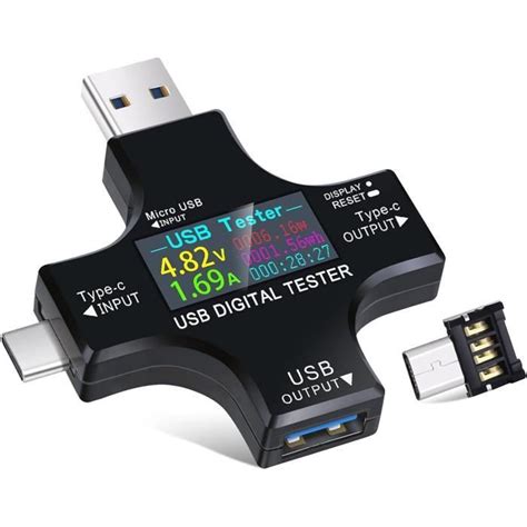 Testeur Usb De Type C 2 En 1 Multimètre Numérique À Écran Couleur Lcd