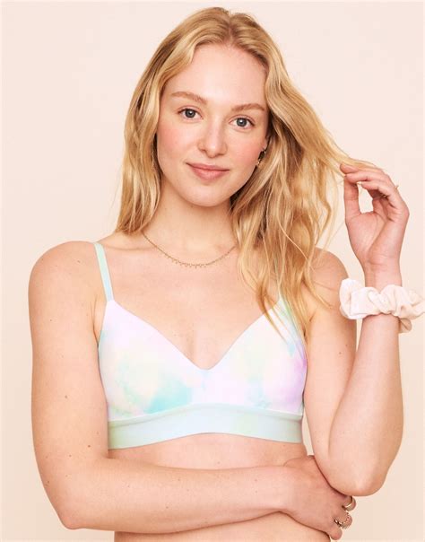 Makenna Lightly Lined Wireless Bra Tie Dye Blue Lightly Lined Adore Me