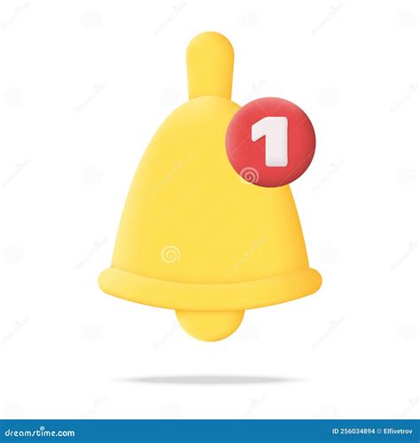 Icono Del Timbre Amarillo Del Mensaje De Notificación Del Icono 3d