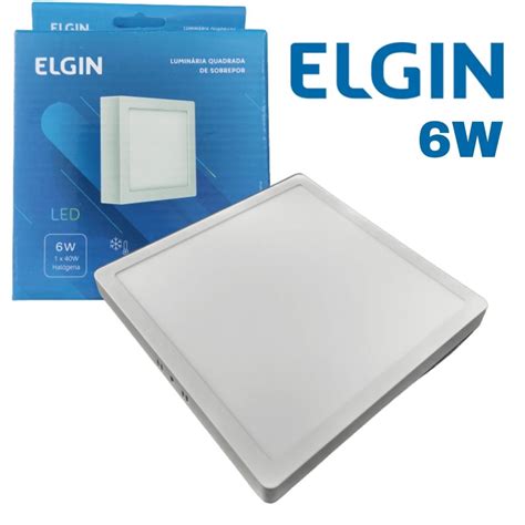 Painel Plafon Led Sobrepor Quadrado W Branco Frio Elgin Shopee Brasil