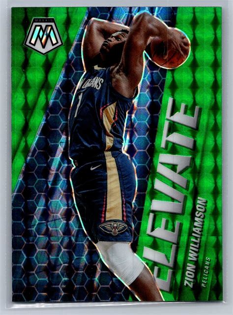 2020 21 Panini Mosaic Elevate Mosaic Green Prizm 233 Zion Williamson