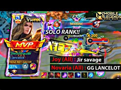 Solo Rank Top Global Lancelot Savage Aggressive Fasthand Lancelot