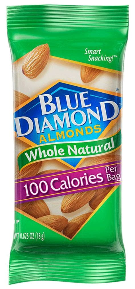 Blue Diamond Almonds Whole Natural 100 Calories For Healthy Snacks