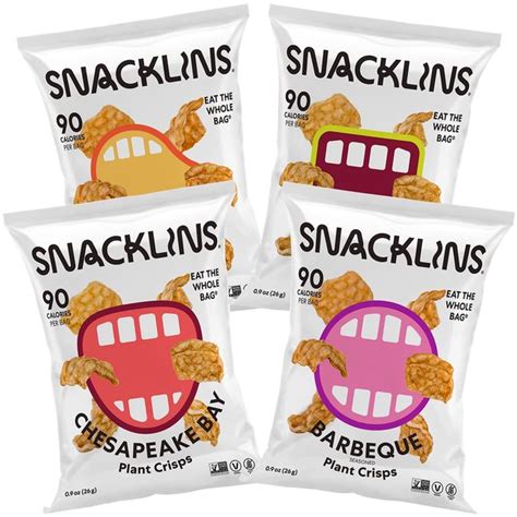 Snacklins Plant Based Crisps Low Calorie Snacks Vegan Gluten Free Grain Free Healthy