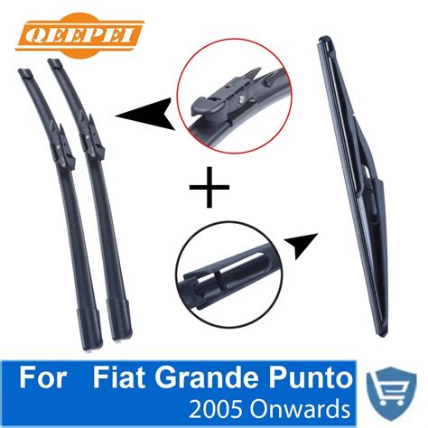 Qeepei Front And Rear Wiper Blade No Arm For Fiat Grande Punto