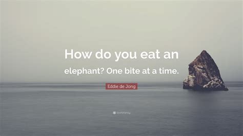Eddie de Jong Quote: “How do you eat an elephant? One bite at a time.”