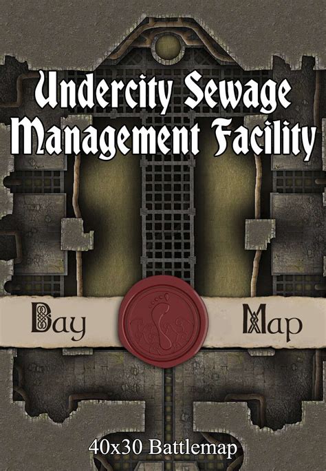 40x30 Battlemap Undercity Sewage Management Facility Seafoot Games Towns And Cities Ruins