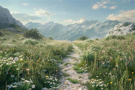 Premium Photo Scenic Hiking Trail In Mountains