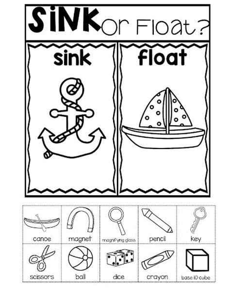 Sink Vs Float Mrs Bs Beehive Sink Or Float Kindergarten Classroom Task Card Activities