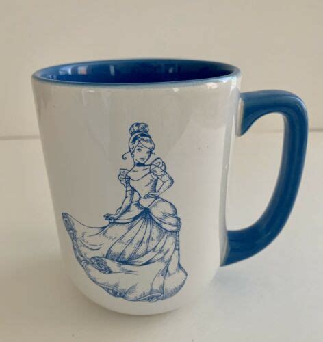 Disney Parks Authentic Original Collectible Cinderella Mug Blue And