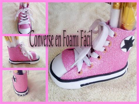 DIY CONVERSE EN FOAMI FACIL Zapatos De Foami Zapatos Goma Eva