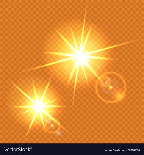 Light sparkle isolated effect with rays Royalty Free Vector