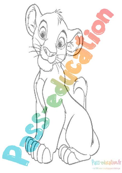 Coloriage gratuit Simba PDF à imprimer