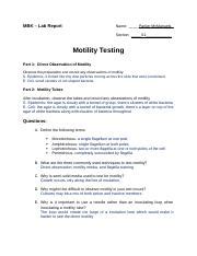 PMcManuels MotilityTesting 04282017 Docx MBK Lab Report Name Parker