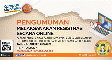 Pengumuman Melaksanakan Registrasi Daftar Ulang Secara Online Bagi Calon Mahasiswa Baru