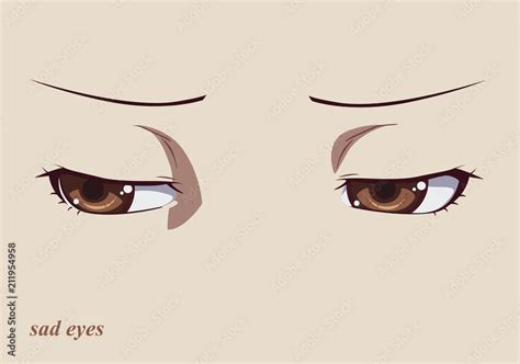 Sad Anime Eyes Stock Vector Adobe Stock