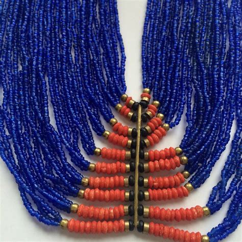 Vintage Ethnic Seed Bead Bib Naga Style Multi Strand Glass Bead Tribal Collar Etsy