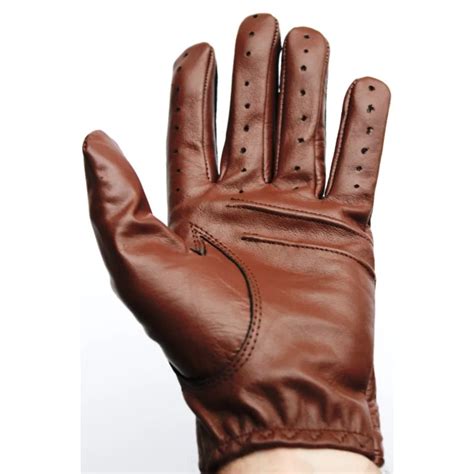 Gants cuir fin marron fin de série