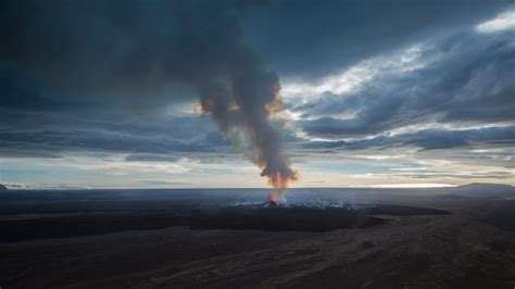 Hintergrundbilder Vulkan Lava Island Insel Hraun Vulkanausbruch