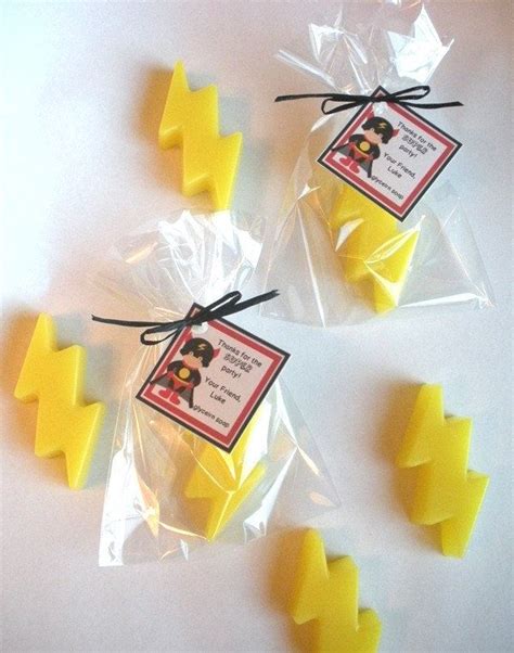 15 Superhero Lightning Bolt Soap Party Favors 2250 Via Etsy