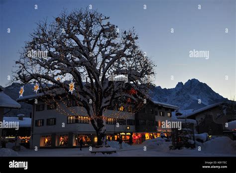 Germany Bavaria Garmisch Partenkirchen Christmas Decoration On The