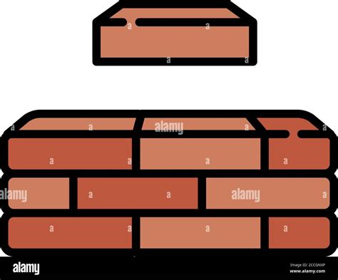 Icona Muro Di Mattoni Icona Del Vettore Della Parete Del Mattone Di